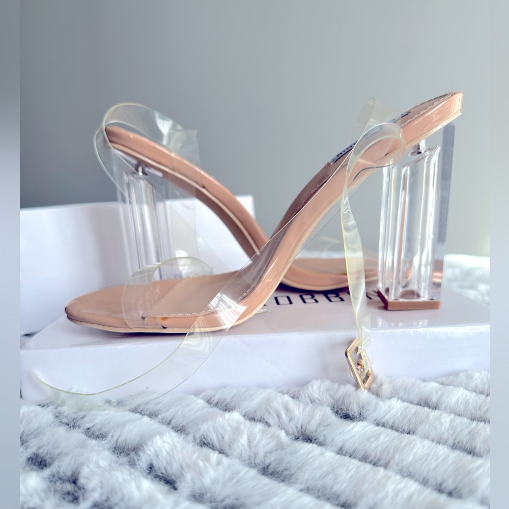 Cape Robbin Translucent Block Heel Size 9